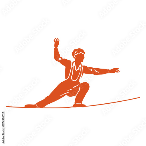 Circus cut out  tightrope walker