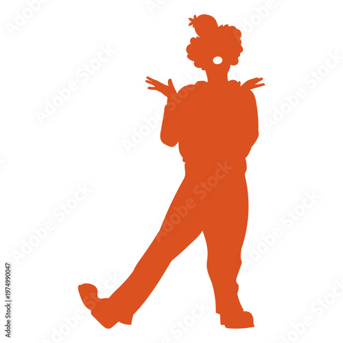 Circus silhouette clown boy