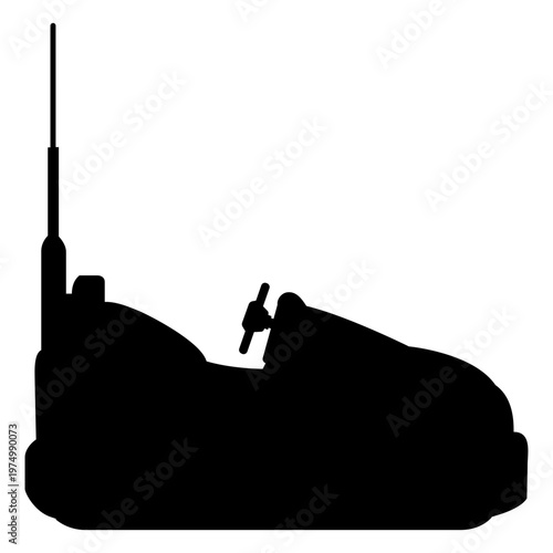 Bumper car silhouette circus icons