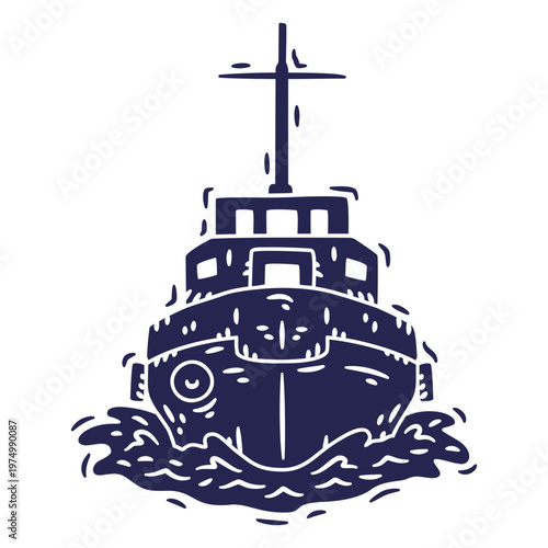 Boat ferry front cut out transport