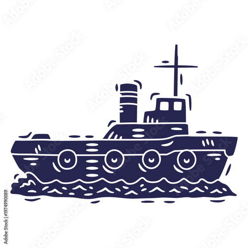 Boat ferry side cut out transport