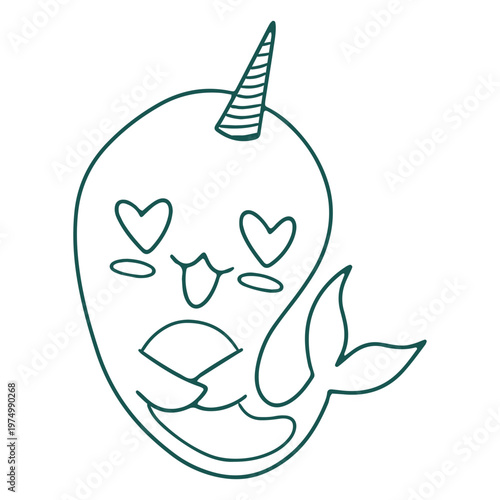 Narwhal love animal stroke