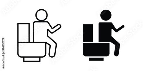 Diarrhea icon on white background. linear pictogram. Flat symbols
