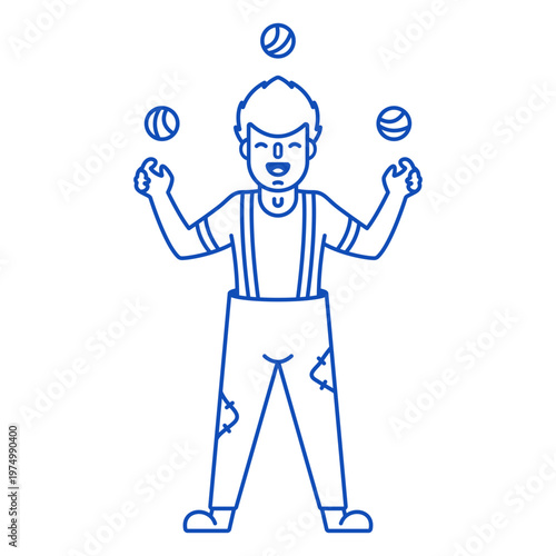 Circus juggler man people stroke