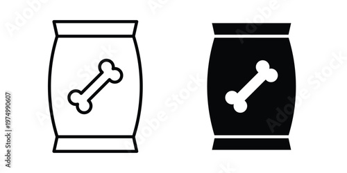 Dog food icon on white background. linear pictogram. Flat symbols