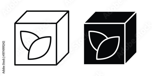 Eco on white background. linear pictogram. Flat symbolsaging icon on white background. linear pictogram. Flat symbols