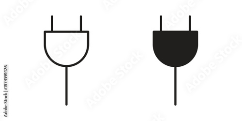 Electric plug icon on white background. linear pictogram. Flat symbols