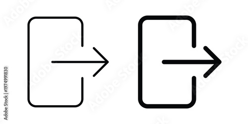 Exit icon on white background. linear pictogram. Flat symbols
