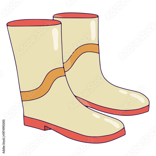 Rain boots color stroke beige