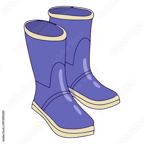 Rain boots color stroke violet