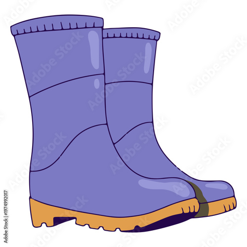 Rain boots color stroke purple