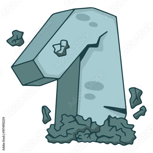 Number one made of stone