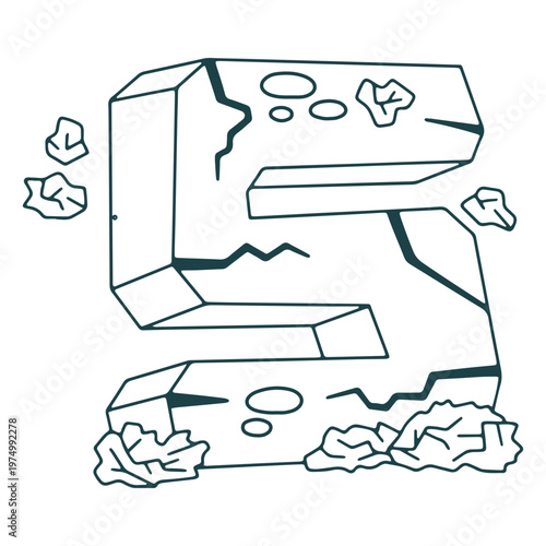 Number five out of stone