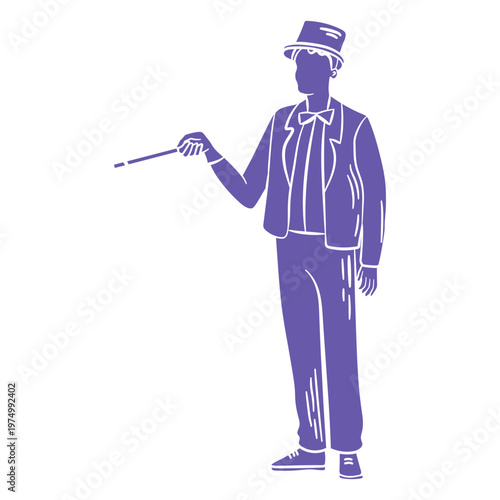 Magician performing routine