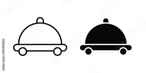 Food delivery icon on white background. linear pictogram. Flat symbols