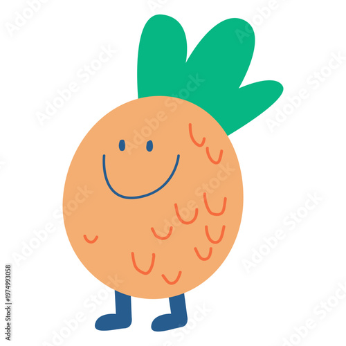 Cartoon funny pineapple