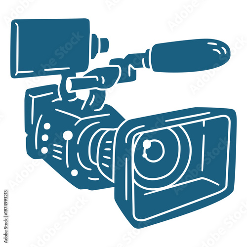 Blue video camera movie icon