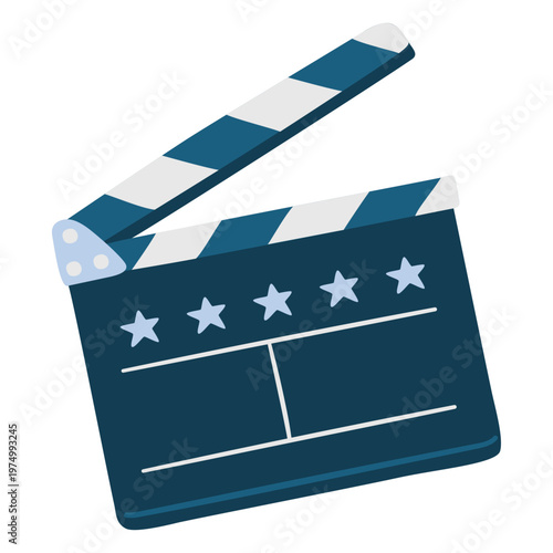 Blue clapperboard