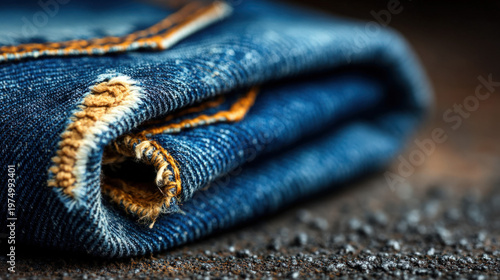 Ripped jeans texture with frayed denim