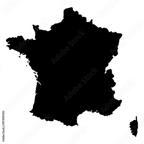 Silhouette of france map design