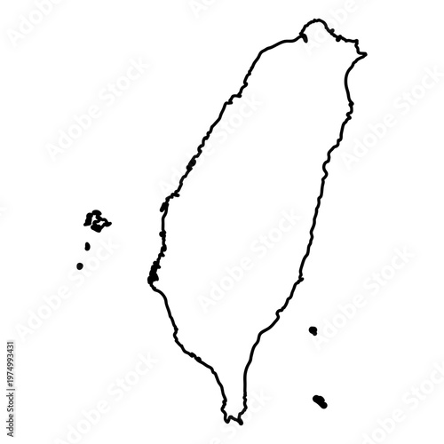 Stylish outline of taiwan map design