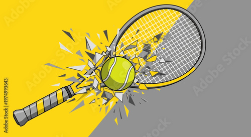 Dynamic Tennis Ball Shattering Through Racket
