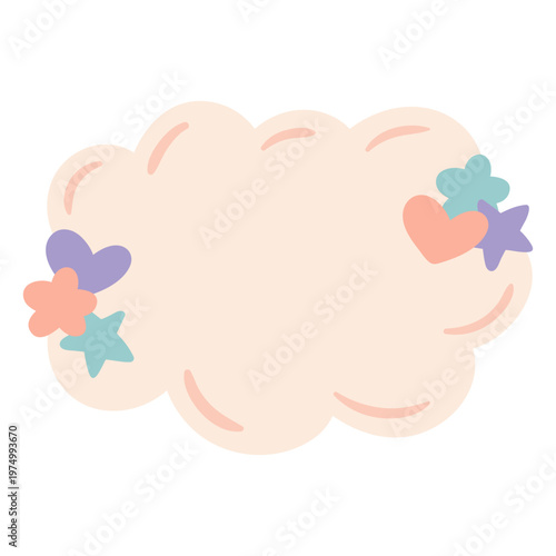 Canvastavla Pink pastel girlish cloud