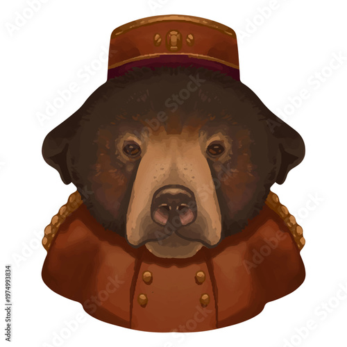 Bear with bellman suit