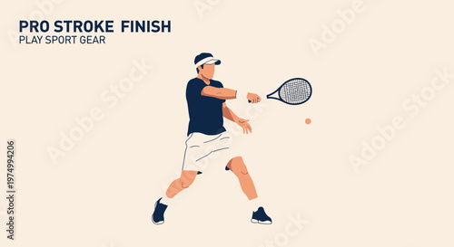 Dynamic Tennis Player Executing A Perfect Pro Stroke And Serving The Ball