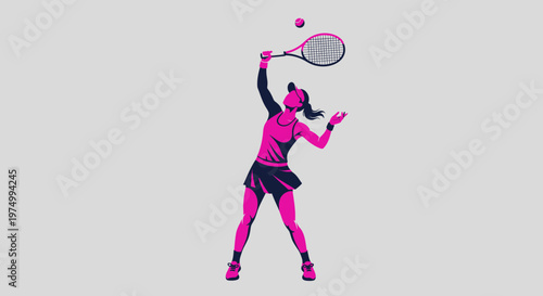 Dynamic Tennis Player Serving A Match Winning Shot