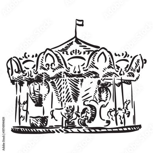 Vintage circus carousel