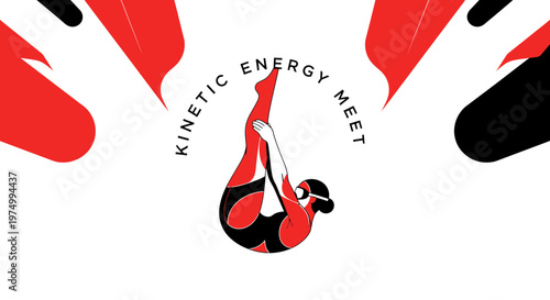 Dynamic Synchronized Swimming Pose Art