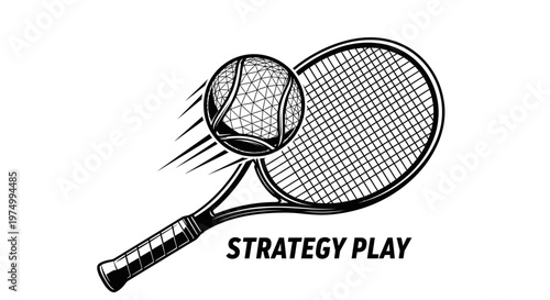 Dynamic Tennis Ball Action Shot With Racket And Motion Trails