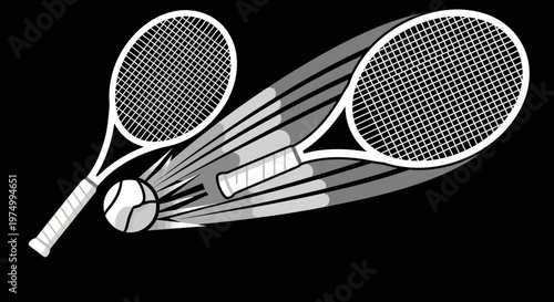 Dynamic Tennis Rackets and Ball Motion Graphics