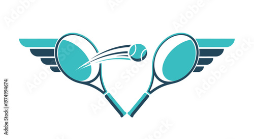 Dynamic Tennis Rackets With Wings And Ball Motion Graphics