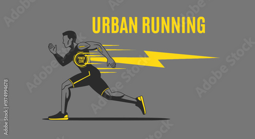 Dynamic Urban Runner Exploding With Energy And Speed