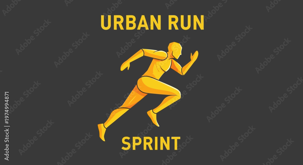 Fototapeta premium Dynamic Urban Sprint Runner Graphic