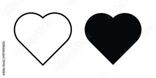 Heart icon on white background. linear pictogram. Flat symbols