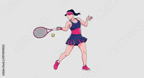 Dynamic Tennis Player In Action During A Match