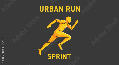 Dynamic Urban Sprint Runner Graphic