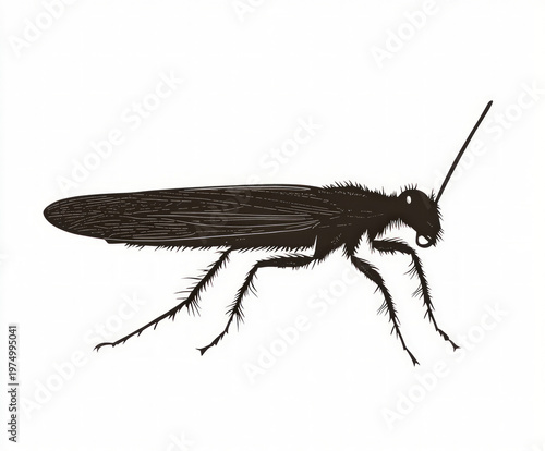 insect silhouette , black a...