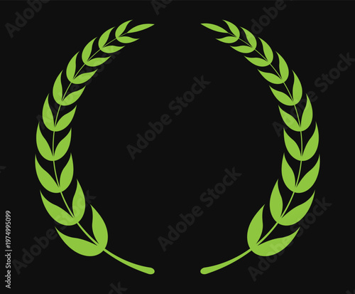 Green Laurel Wreath Vector Illustration for achievement