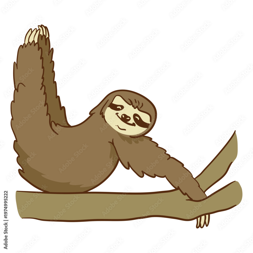 Fototapeta premium Sloth sitting on a branch