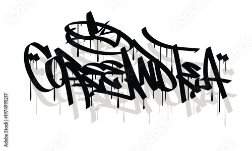COFFEE AND TEA graffiti tag style design