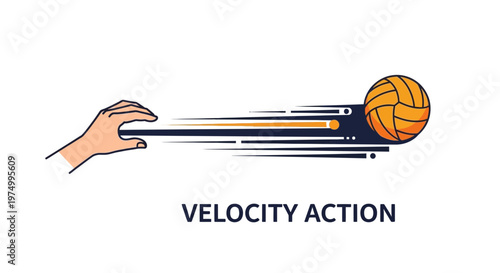 Dynamic Volleyball Serve Motion Captured In Speed Lines