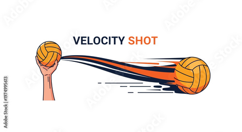 Dynamic Volleyball Serve Launch Speed Abstract Motion Art