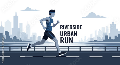 Dynamic Urban Marathon Runner Inspires Active City Lifestyle