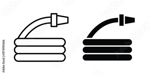 Hose icon on white background. linear pictogram. Flat symbols