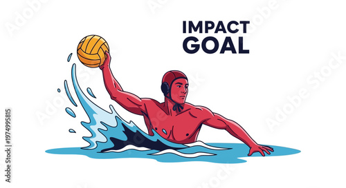Dynamic Water Polo Athlete Aiming For A Spectacular Goal