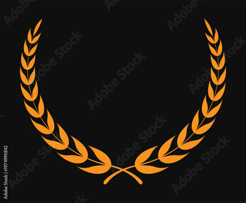 Golden Laurel Wreath Illustration design